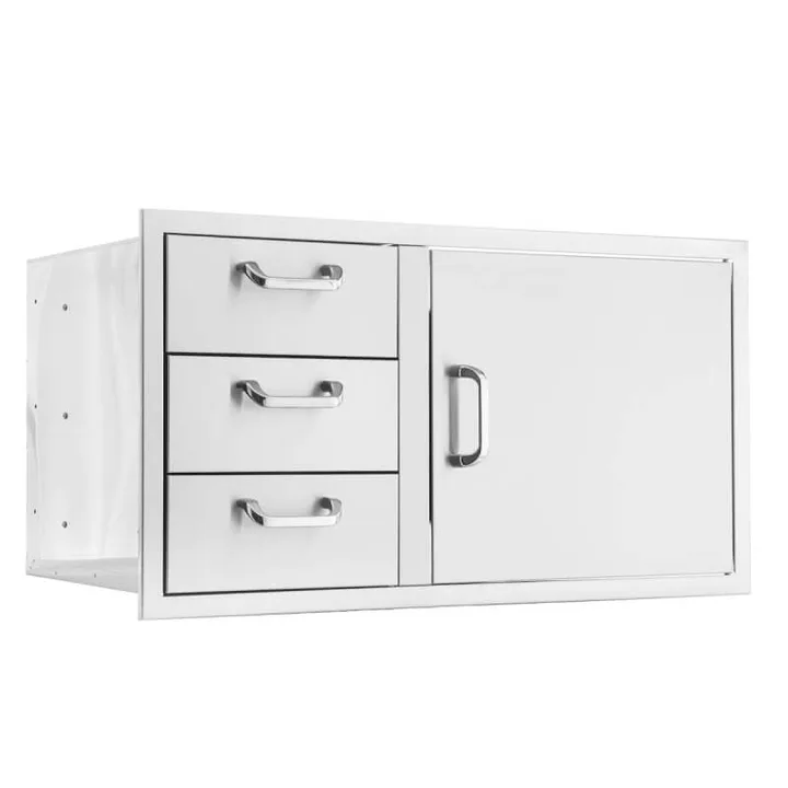 BBQ Generals Elite Series 39-Inch Access Door & Triple Drawer Combo - Traditional