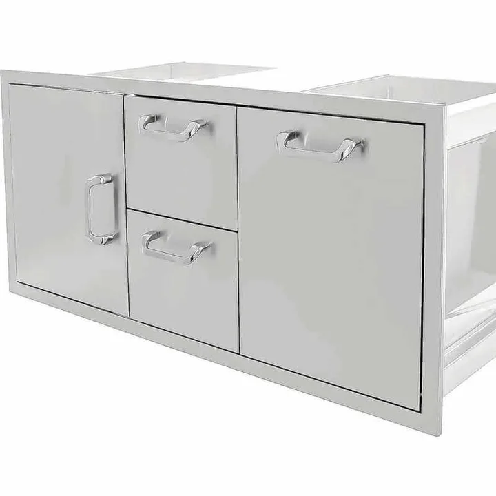 BBQ Generals Elite Series 42-Inch Door, Double Drawer w/ Trash Roll-Out Combo - Traditional