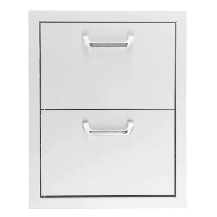 BBQ Generals Elite Series 16-Inch Stainless Steel Double Access Drawer - Traditional