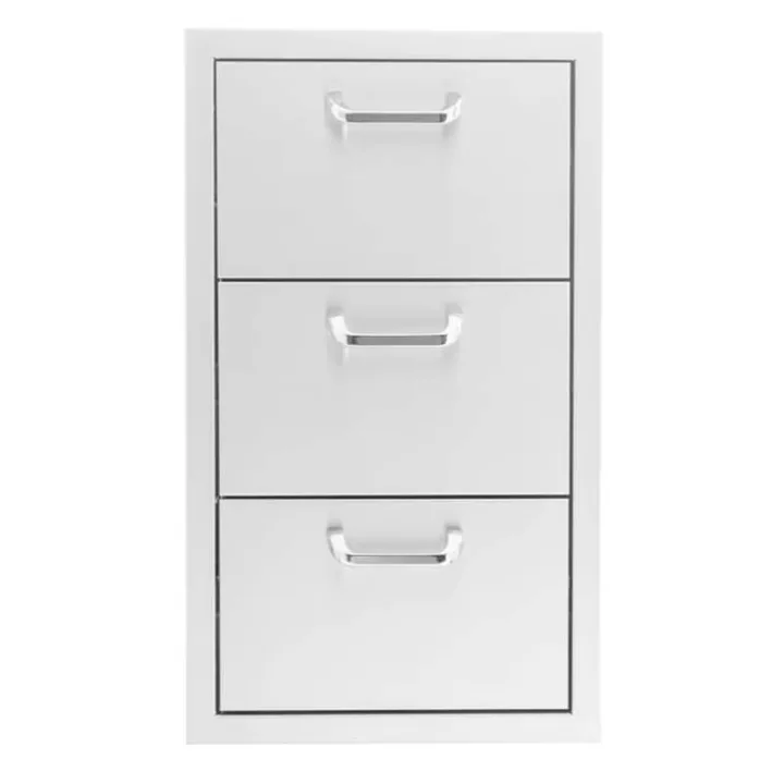 BBQ Generals Elite Series 16-Inch Stainless Steel Triple Access Drawer - Traditional