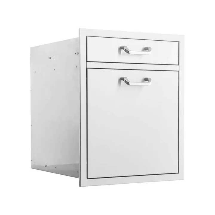 BBQ Generals Elite Series 20-Inch Single Drawer & Roll-Out Trash/Recycling Bin Combo - Traditional