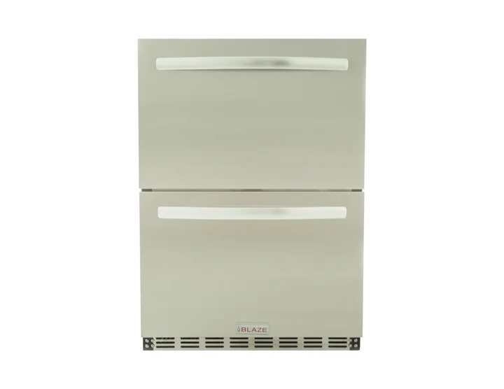 Blaze 23.5-Inch 5.1 Cu. Ft. Outdoor Rated Stainless Steel Double Drawer Refrigerator · BLZ-SSRF-DBDR5.1