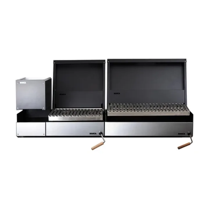 Bosca Pack Block Wood Brazier 250 + Block 500 20" Built-in Charcoal Grill + Block 750 30" Built-in Grill - 59"