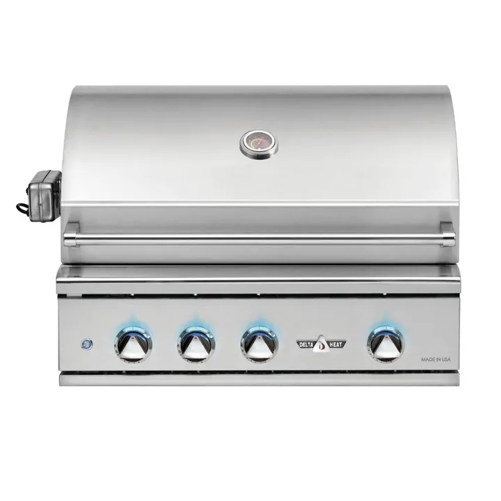 Delta Heat 32-Inch 3-Burner Built-In Gas Grill w/ Infrared Rotisserie Burner - Natural Gas / With Infrared Rotisserie Burner