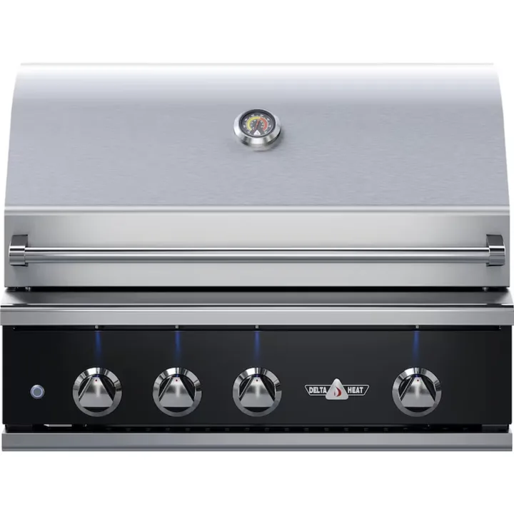 Delta Heat 32-Inch 3-Burner Built-In Gas Grill With Infrared Rotisserie & Black Control Panel - NG / 32" / With Sear Zone & Infrared Rotisserie Burner