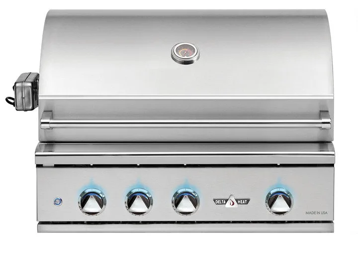 Delta Heat 32" Built-in Grill w Rotisserie, Sear Zone - DHBQ32RS - NONE - Stainless & Natural Gas