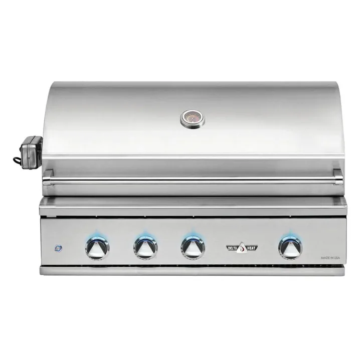 Delta Heat 38-Inch 3-Burner Built-In Gas Grill w/ Infrared Rotisserie Burner - Natural Gas / With Infrared Rotisserie Burner