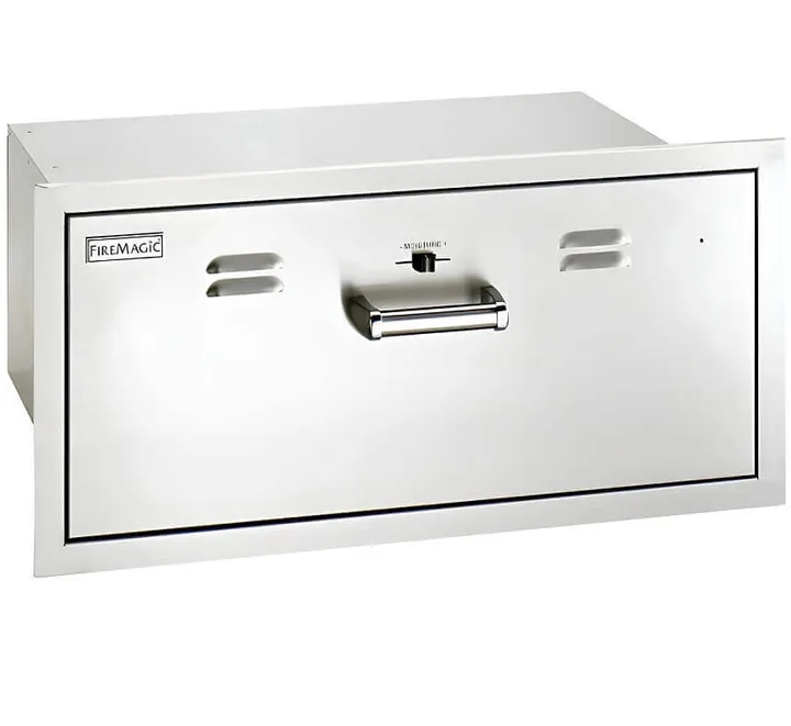 Fire Magic Premium Flush 30 Inch Built-In 110V Electric Warming Drawer - 53830-SW
