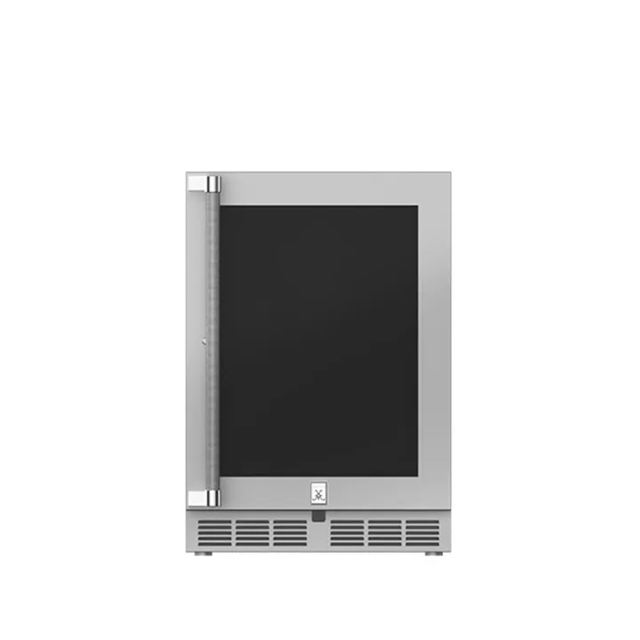 Outdoor Refrigerator, Glass Door, With Lock, Left Hinged, 24 In