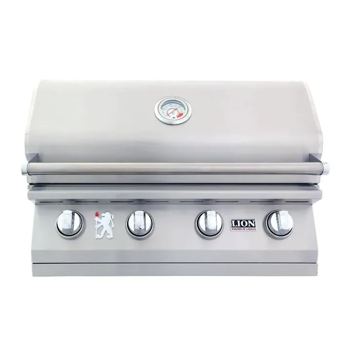 Lion L60000 32-Inch 4-Burner Stainless Steel Built-In Gas Grill - Natural Gas