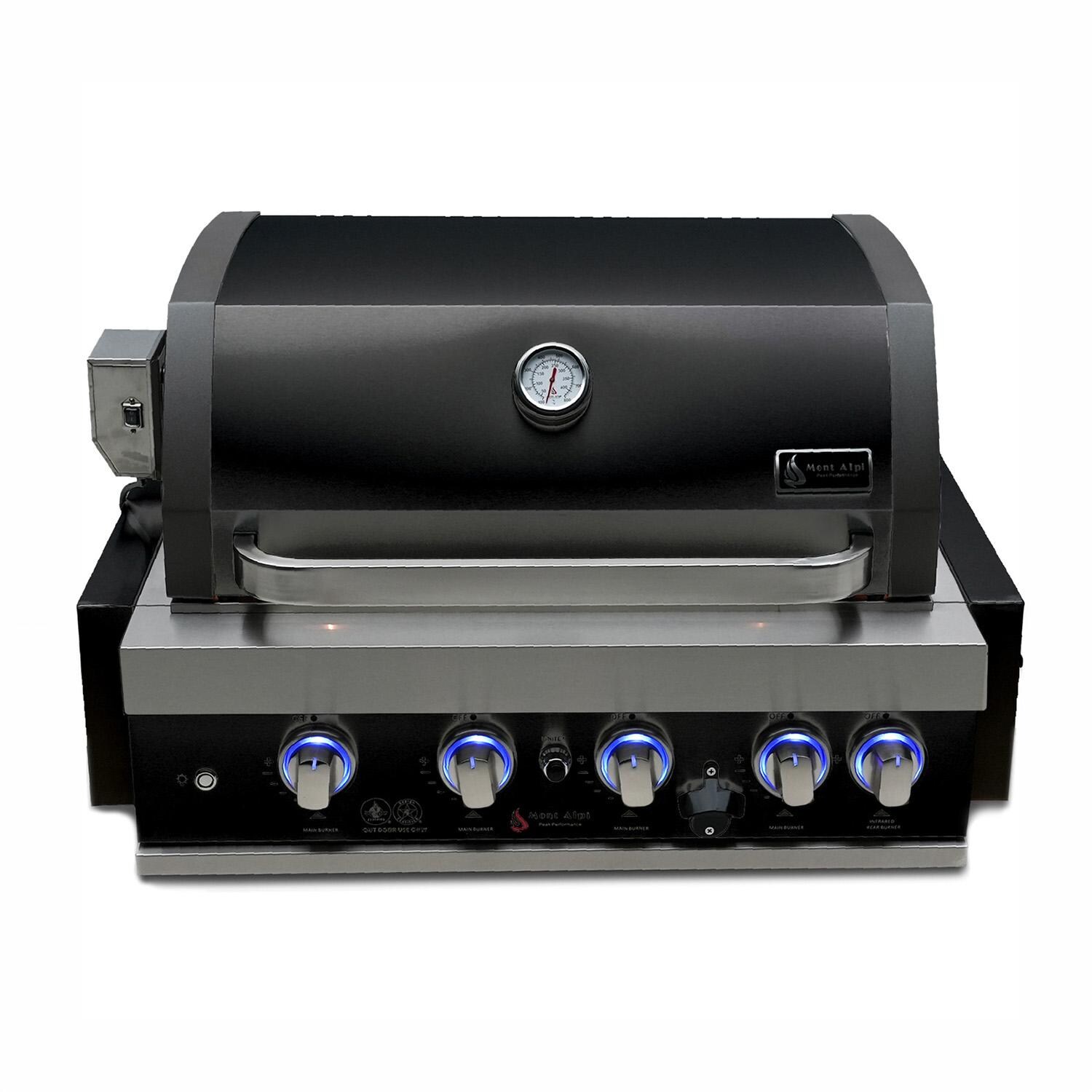 Black Series outdoor kitchen package with 32-in grill fridge