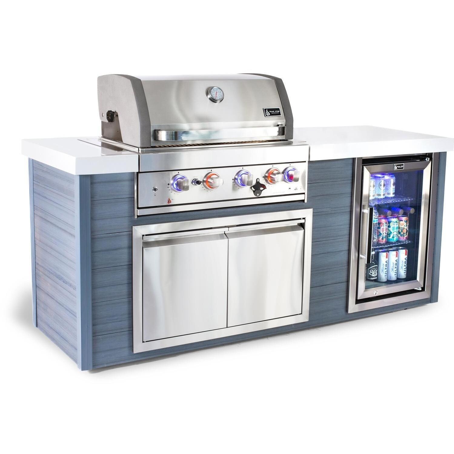 Mont Alpi Original Series outdoor kitchen package with 32-in grill beverage center drawer module L-shaped/90-degree module · MAi400-90BEVDRXL
