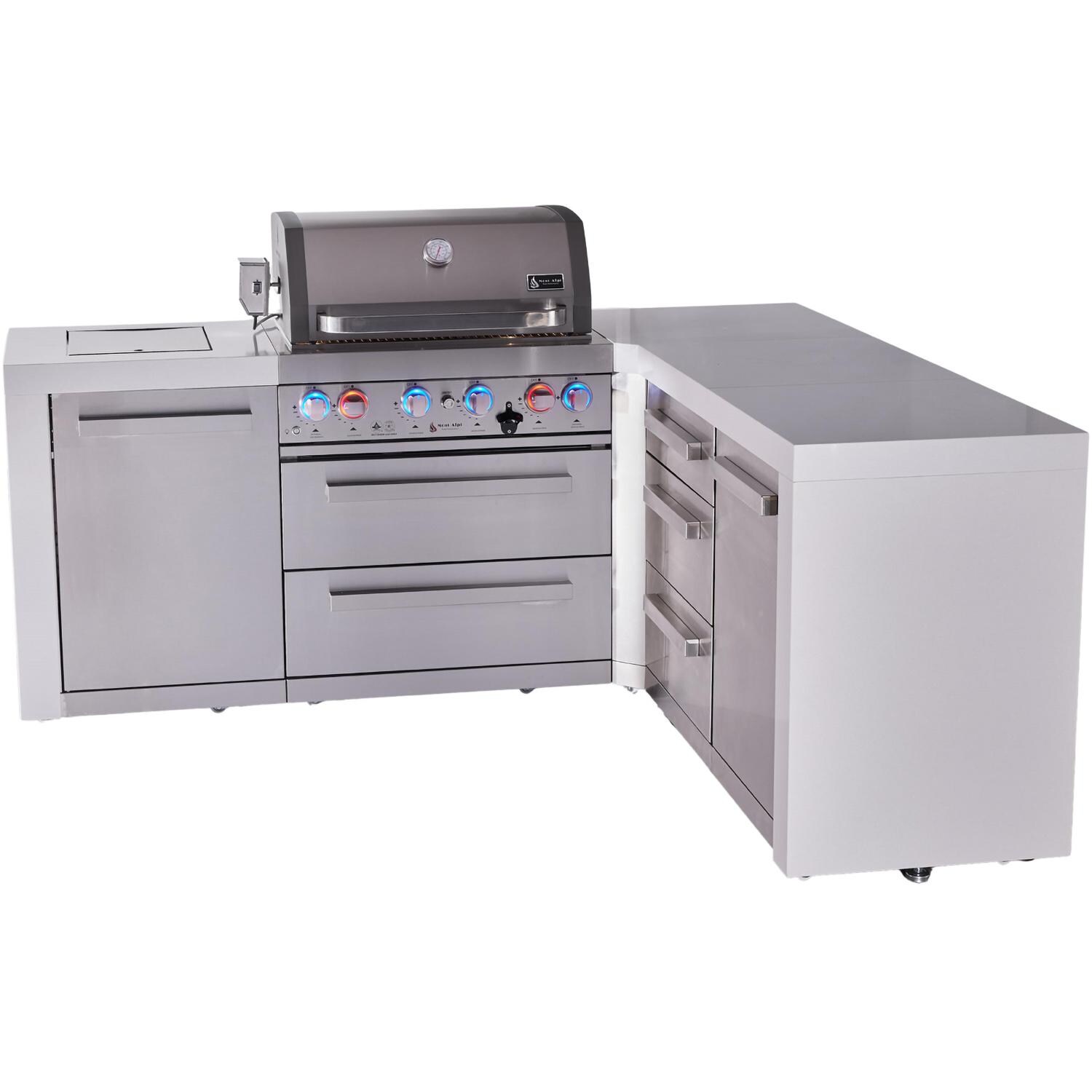Mont Alpi Original Series outdoor kitchen package with 32-in grill drawer module L-shaped/90-degree module · MAi400-90DR