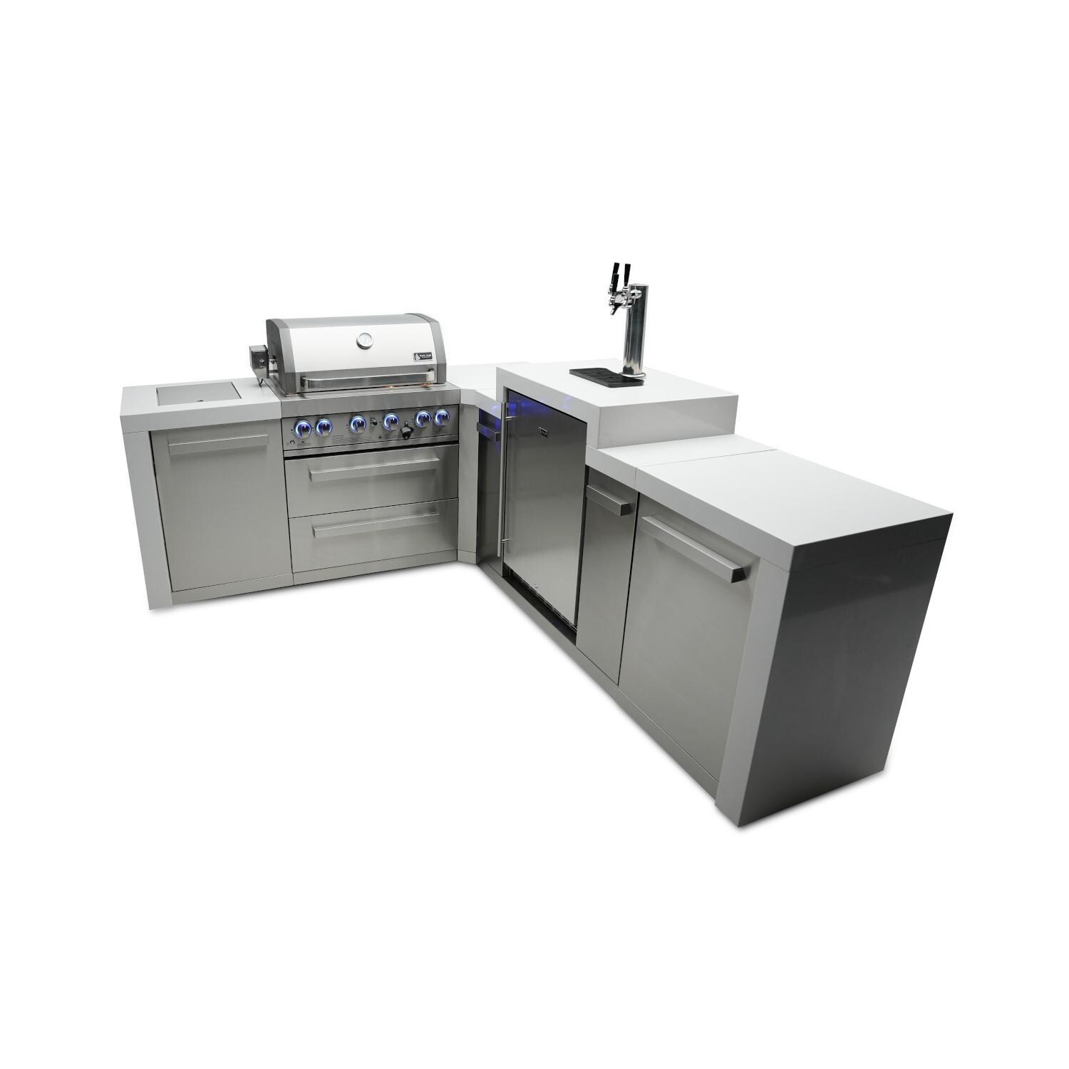 Original Series outdoor kitchen package with 32-in grill kegerator L-shaped/90-degree module