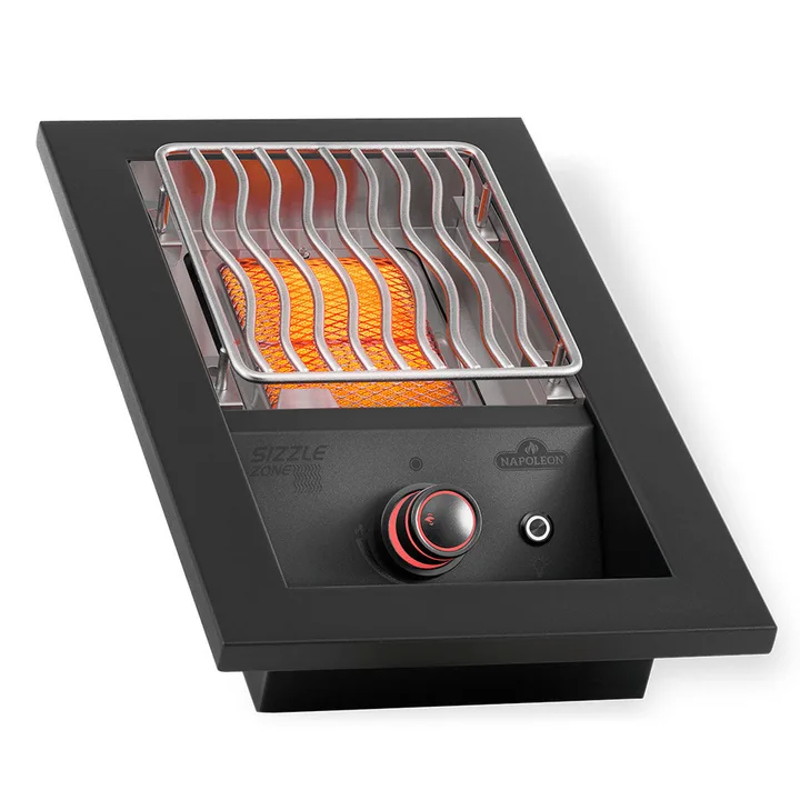 Napoleon 700 Series Matte Black Built-In 10-Inch Single Infrared Side Burner - Natural Gas