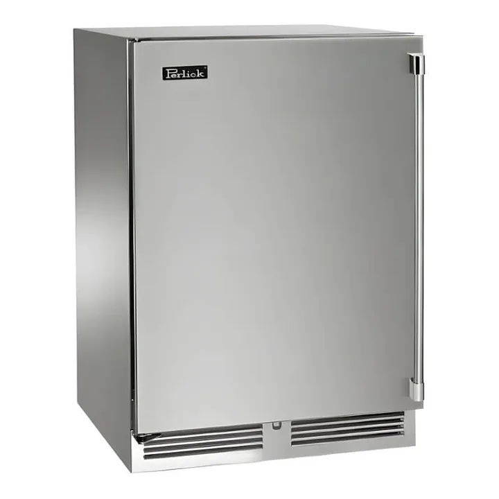 Perlick 24-Inch 5.2 Cu. Ft. Signature Series Stainless Steel Outdoor Freezer with Lock - HP24FO-4-1 - Left Side