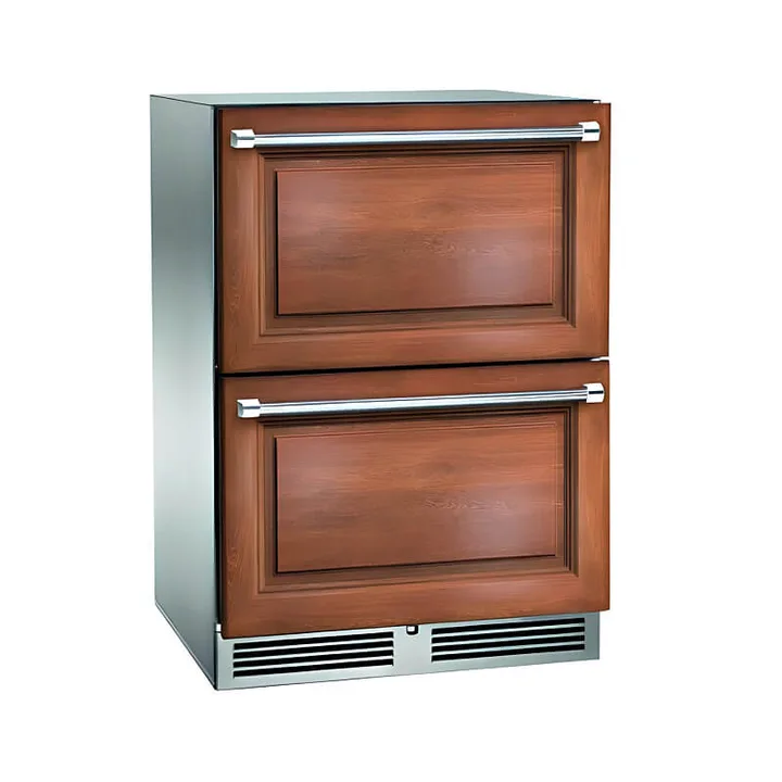 Perlick 24-Inch Signature Series Panel Ready Outdoor Refrigerator Drawers with Lock - HP24RO-4-6