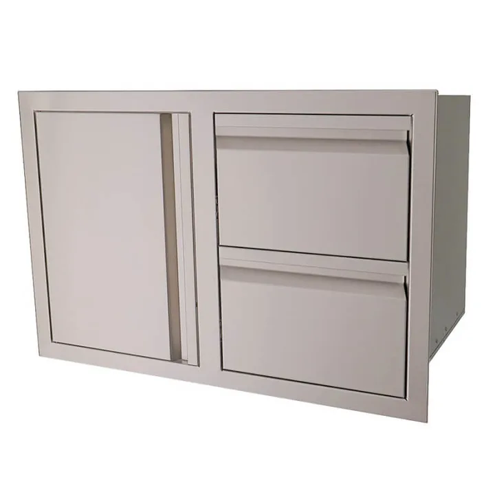 RCS 33-Inch Double Drawers With Single Door Combo - VDC1SC - Left Side Hinge