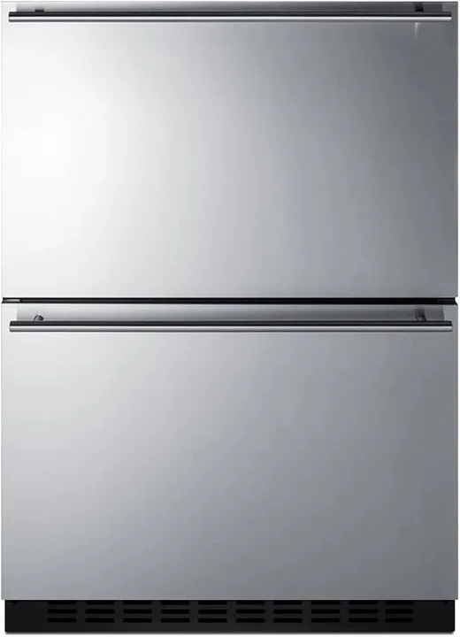 Summit Outdoor 24 Inch Wide 3.32 Cu. Ft. Refrigerator Drawers with Freezer and ADA Design - ADRD25OS - Stainless Steel