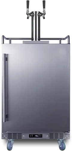 Summit SBC683OSTWIN 24" Wide Built-in or Freestanding Outdoor Rated Beer Kegerator - Stainless Steel