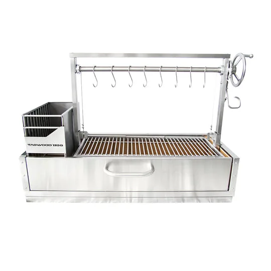 Tagwood BBQ Fully Assembled Built-In Santa Maria Argentine Wood Fire & Charcoal Gaucho Grill - BBQ05SSF - Partially Assembled