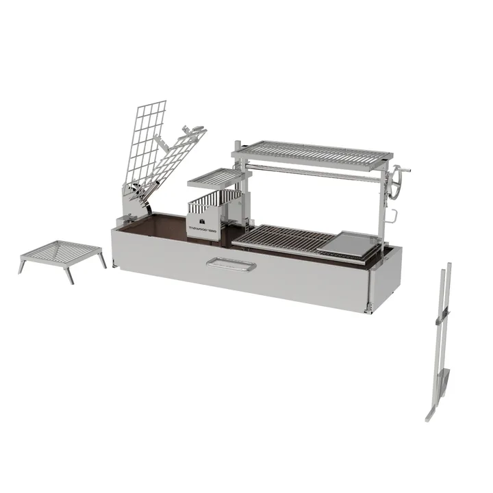 Tagwood BBQ08SS Argentine Santa Maria Wood Fire & Charcoal Gaucho Grill - Fully Assembled