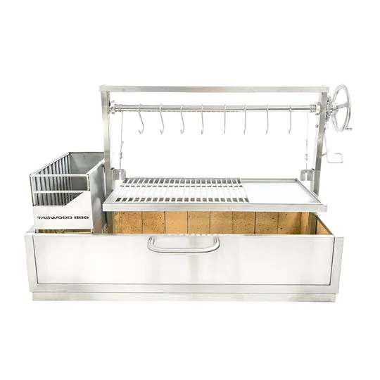 Tagwood BBQ XL Built-In Argentine Santa Maria Wood Fire & Charcoal Grill - BBQ25SS - Partially Assembled