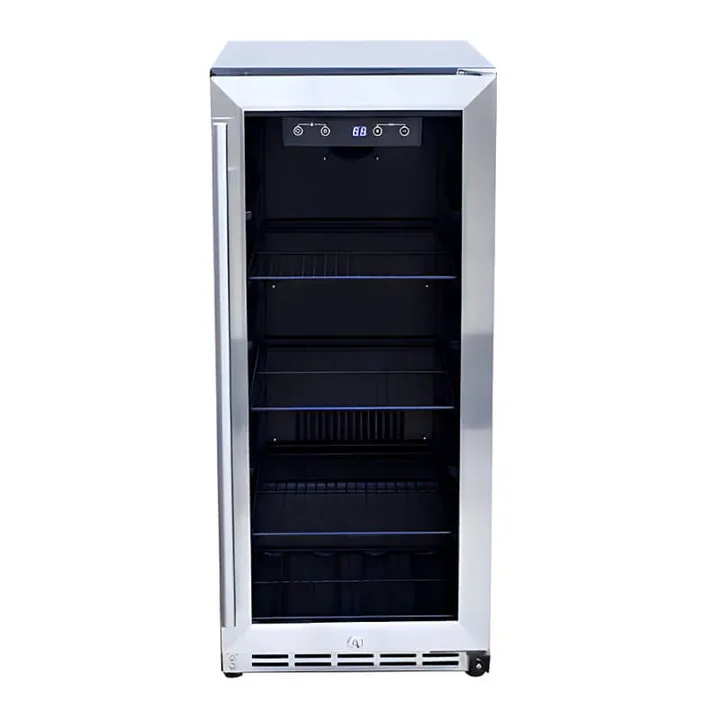 TrueFlame 15 Inch 3.2 Cu. Ft. Outdoor Refrigerator With Glass Door - AMD-RFR-15G