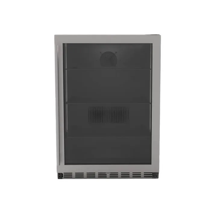 TrueFlame 24 Inch 5.1 Cu. Ft. Outdoor Rated Refrigerator With Glass Door