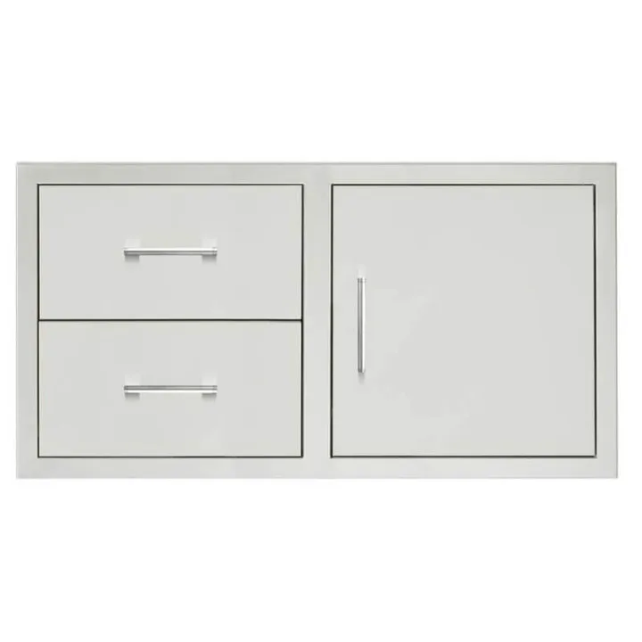 TrueFlame 42 Inch Flush Mount 2 Drawer & Access Door Combo - TF-DC2-42