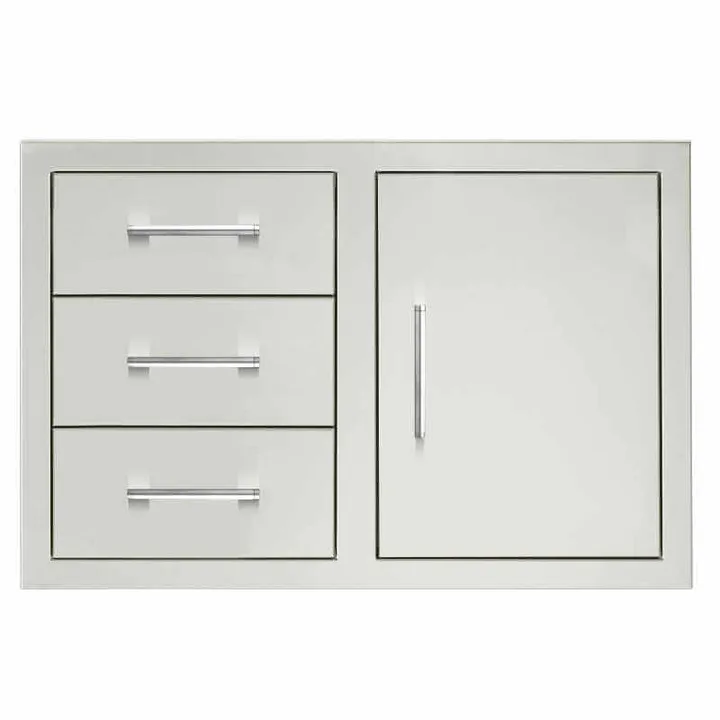 TrueFlame 33 Inch Flush Mount Triple Drawer and Access Door Combo - TF-DC3-33-A