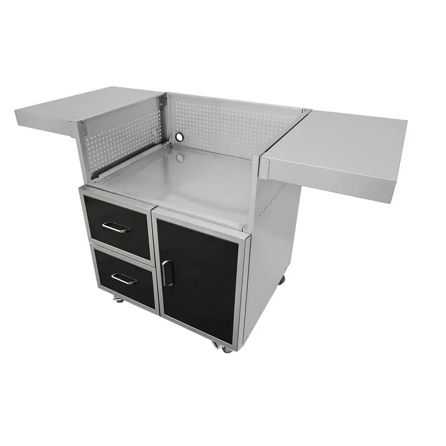 30" Griddle Cart Black Stainless Steel