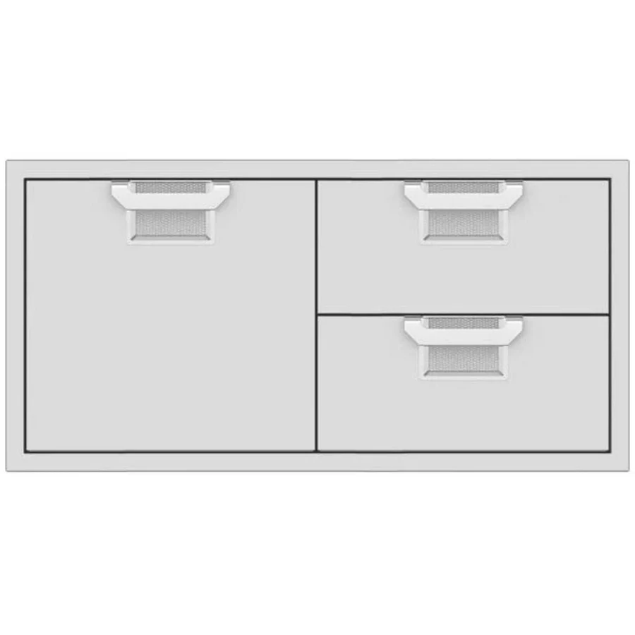 Aspire Double Drawer And Storage Door Combination, 42 In - Black