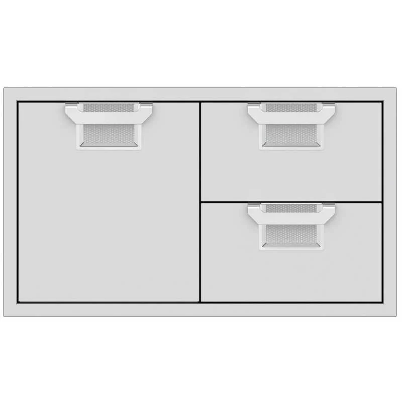 Aspire Double Drawer And Storage Door Combination, 36 In