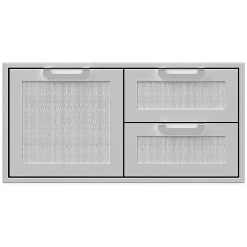 Double Drawer And Storage Door Combination, Marquise, 42 in, Turquoise