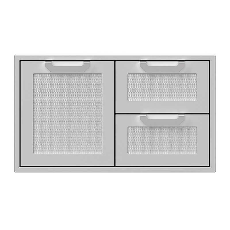 Double Drawer And Storage Door Combination, Marquise, 36 in, Black
