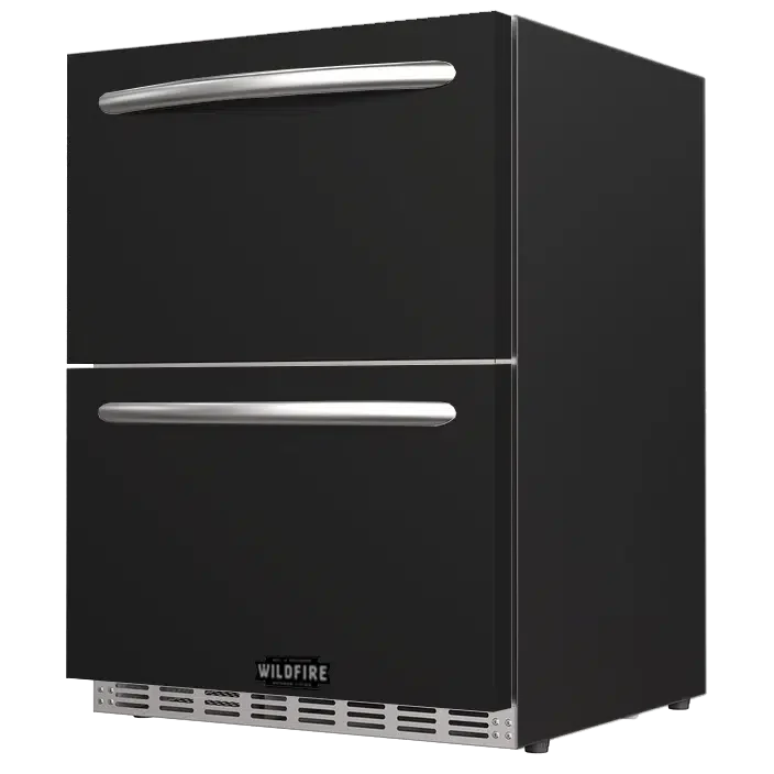 24" Dual Drawer Refrigerator Black Stainless Sleeve