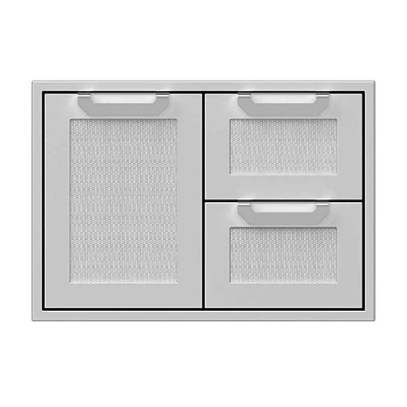 Double Drawer And Storage Door Combination, Marquise, 30 in, Black