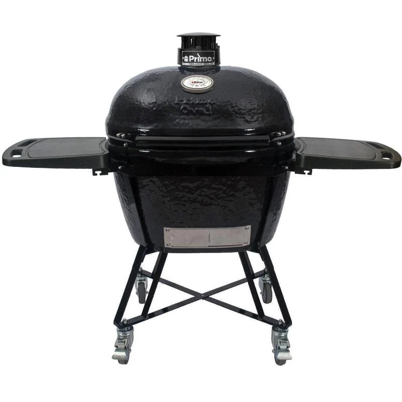 Primo Oval X-Large Charcoal All-In-One (Heavy-Duty Stand, Side Shelves, Ash Tool And Grate Lifter) · PGCXLC