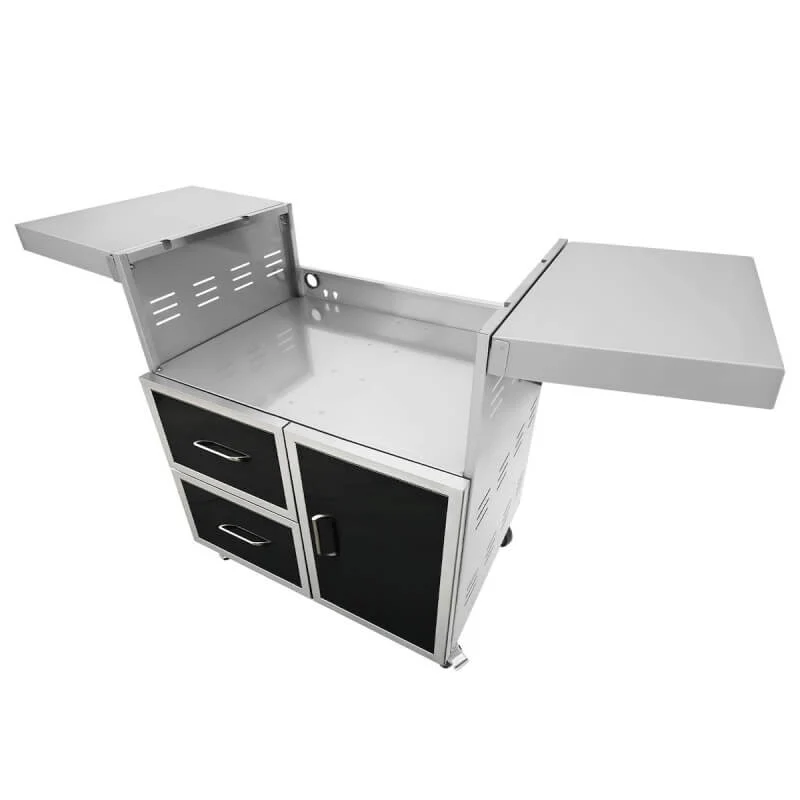 42" Grill Cart Black Stainless Steel